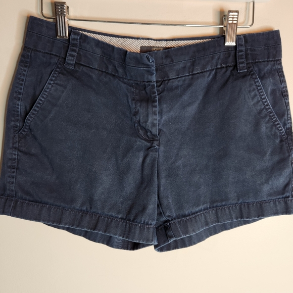 J. Crew Navy Blue Chino Classic Shorts, Size 2. - Picture 1 of 5
